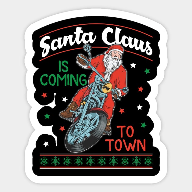 Festive Holiday Santa claus is coming to town Sticker by animericans